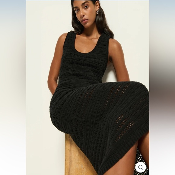 Nation LTD Dresses & Skirts - Nation LTD Carrer Black Crochet Midi Dress size S/M